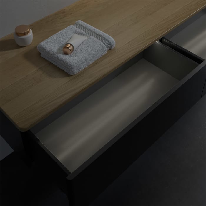 Villeroy & Boch Antao Sideboard 160 x 50 cm, 2 Auszüge, Fronten ohne Struktur, mit LED-Licht