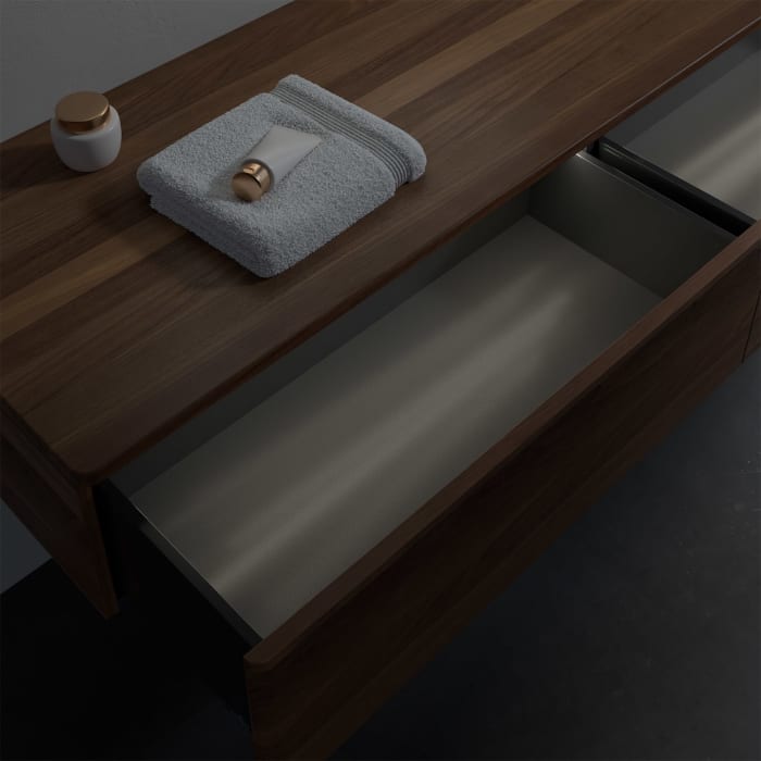 Villeroy & Boch Antao Sideboard 160 x 50 cm, 2 Auszüge, Fronten ohne Struktur, mit LED-Licht