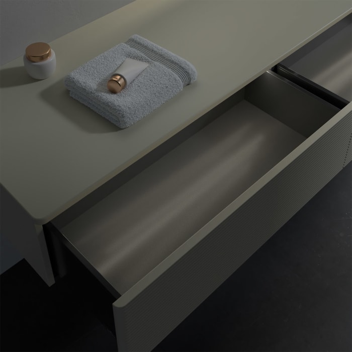 Villeroy & Boch Antao Sideboard 160 x 50 cm, 2 Auszüge, Fronten mit Struktur, mit LED-Licht