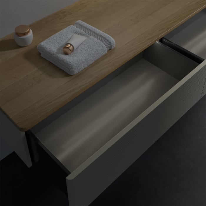 Villeroy & Boch Antao Sideboard 160 x 50 cm, 2 Auszüge, Fronten mit Struktur, mit LED-Licht