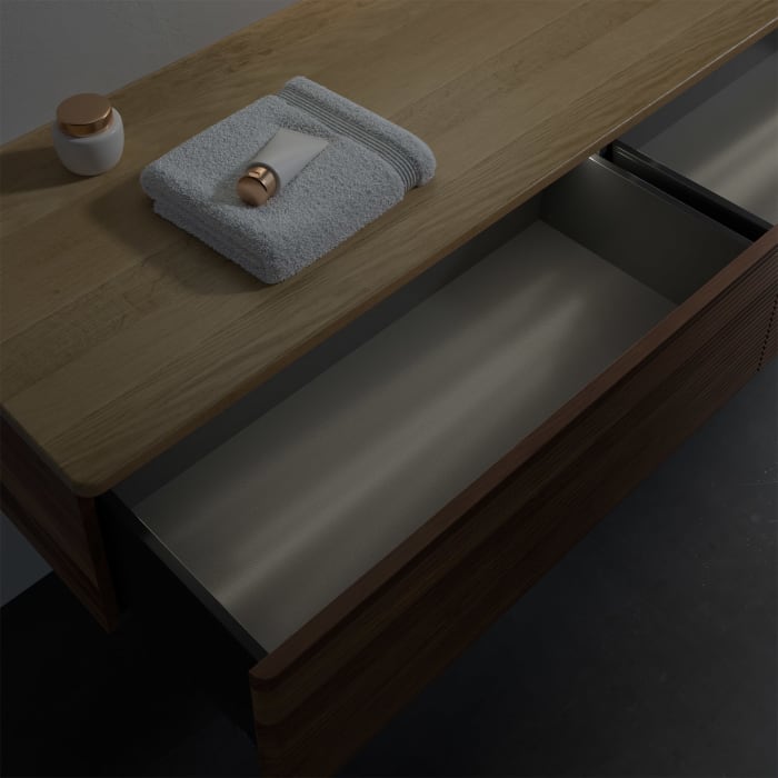 Villeroy & Boch Antao Sideboard 160 x 50 cm, 2 Auszüge, Fronten mit Struktur, mit LED-Licht