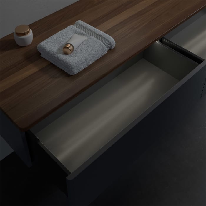 Villeroy & Boch Antao Sideboard 160 x 50 cm, 2 Auszüge, Fronten mit Struktur, mit LED-Licht