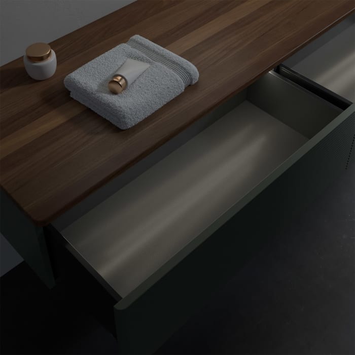 Villeroy & Boch Antao Sideboard 160 x 50 cm, 2 Auszüge, Fronten mit Struktur, mit LED-Licht