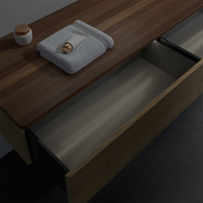 Villeroy & Boch Antao Sideboard 160 x 50 cm, 2 Auszüge, Fronten mit Struktur, mit LED-Licht