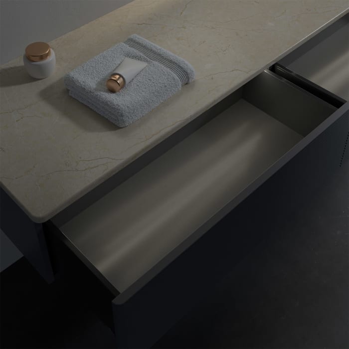 Villeroy & Boch Antao Sideboard 160 x 50 cm, 2 Auszüge, Fronten mit Struktur, mit LED-Licht