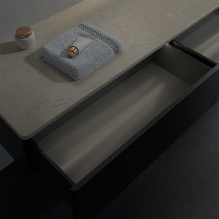 Villeroy & Boch Antao Sideboard 160 x 50 cm, 2 Auszüge, Fronten mit Struktur, mit LED-Licht