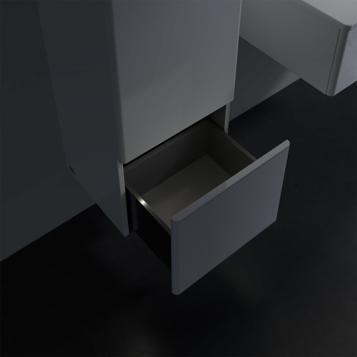 Villeroy & Boch Antao Mittelschrank 41,4 x 103,9 cm, 1 Tür rechts, Fronten mit Struktur, mit LED-Licht