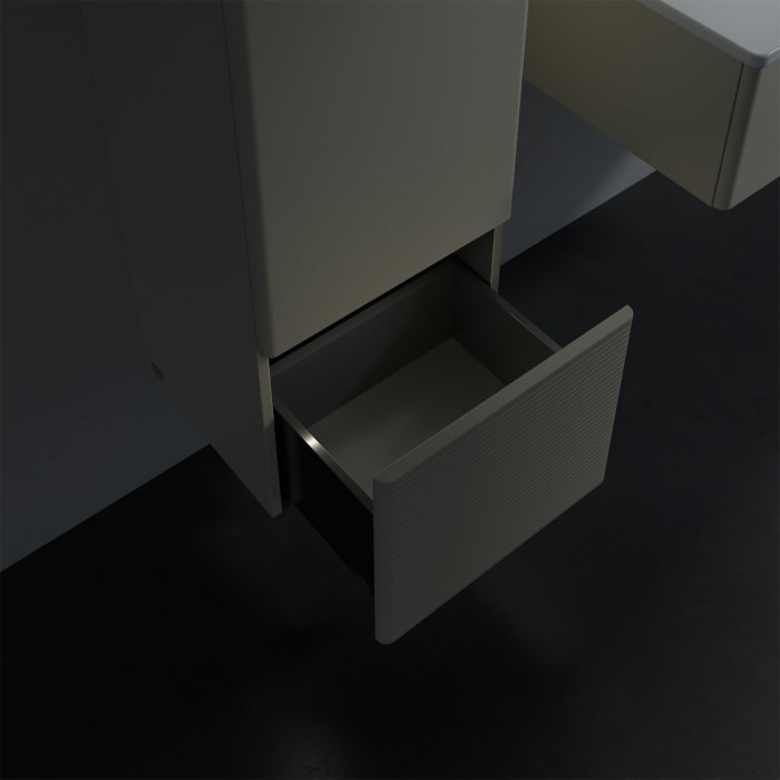 Villeroy & Boch Antao Mittelschrank 41,4 x 103,9 cm, 1 Tür rechts, Fronten mit Struktur, mit LED-Licht