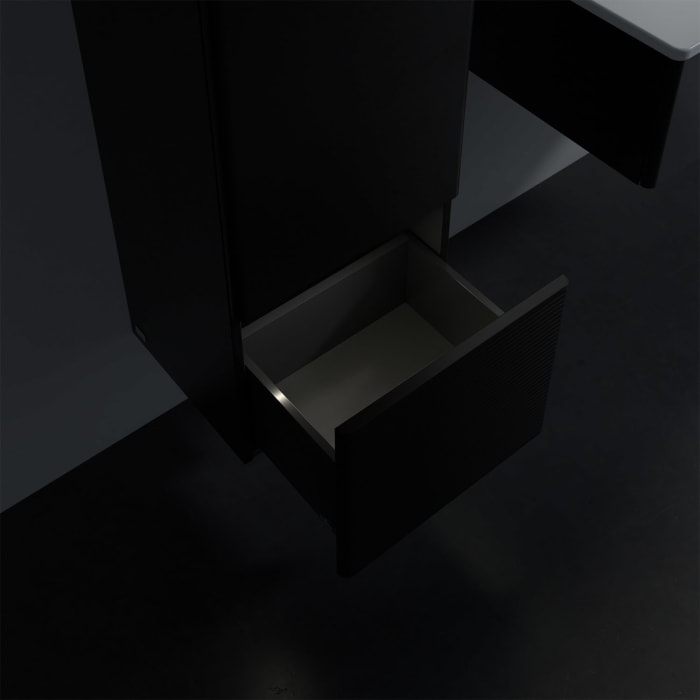 Villeroy & Boch Antao Mittelschrank 41,4 x 103,9 cm, 1 Tür rechts, Fronten mit Struktur, mit LED-Licht