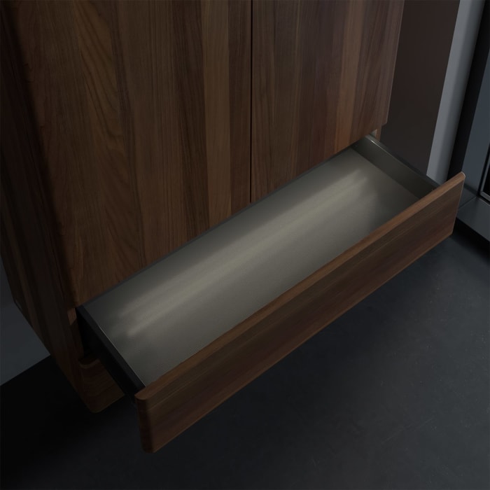 Villeroy & Boch Antao Highboard 81,4 x 103,9 cm, 2 Türen, Fronten ohne Struktur, mit LED-Licht