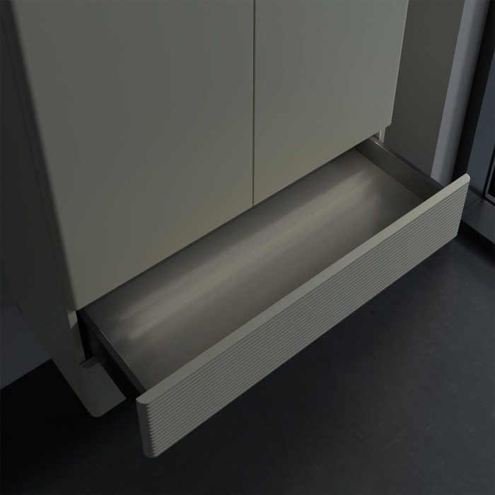 Villeroy & Boch Antao Highboard 81,4 x 103,9 cm, 2 Türen, Fronten mit Struktur, mit LED-Licht