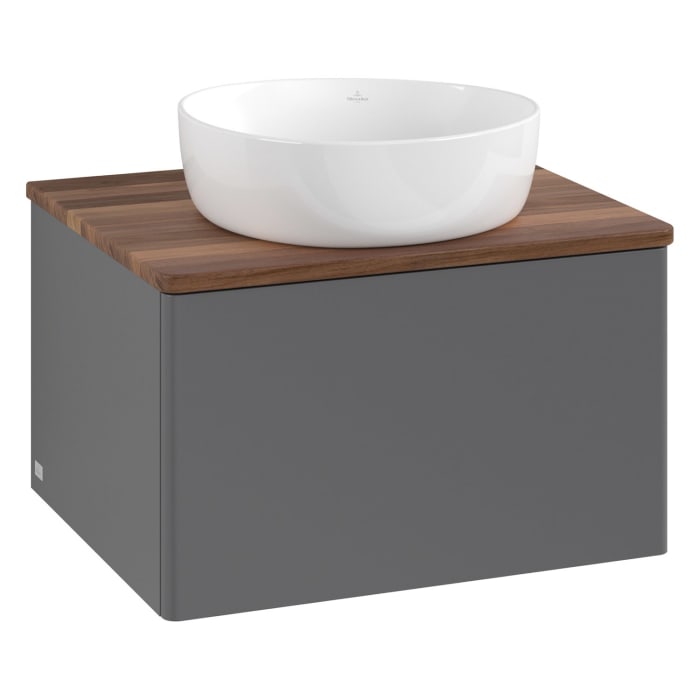 Villeroy & Boch Antao Waschbeckenunterschrank, 60 x 36 cm, 1 Auszug, Front ohne Struktur, ohne Hahnloch