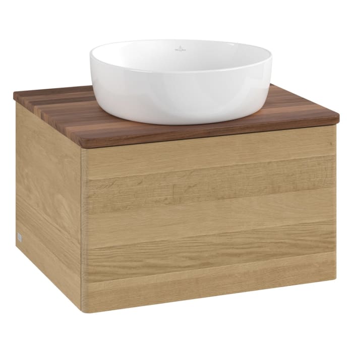 Villeroy & Boch Antao Waschbeckenunterschrank, 60 x 36 cm, 1 Auszug, Front ohne Struktur, ohne Hahnloch