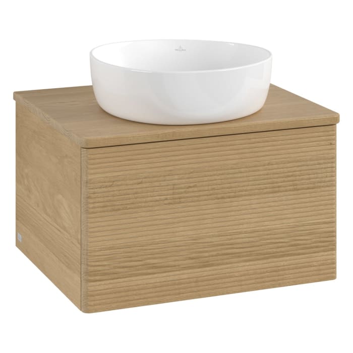 Villeroy & Boch Antao Waschbeckenunterschrank, 60 x 36 cm, 1 Auszug, Front mit Struktur, ohne Hahnloch