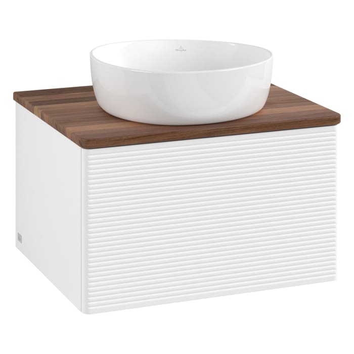 Villeroy & Boch Antao Waschbeckenunterschrank, 60 x 36 cm, 1 Auszug, Front mit Struktur, ohne Hahnloch