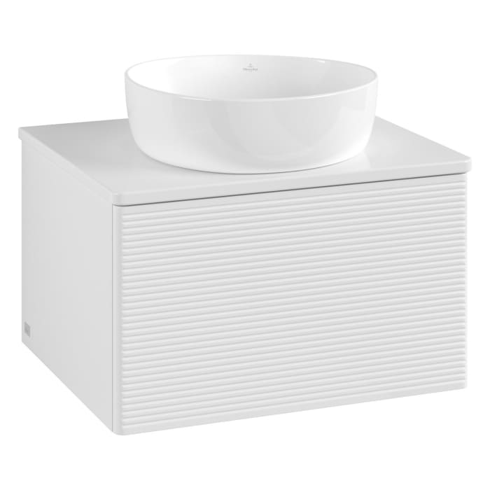 Villeroy & Boch Antao Waschbeckenunterschrank, 60 x 36 cm, 1 Auszug, Front mit Struktur, mit Hahnloch