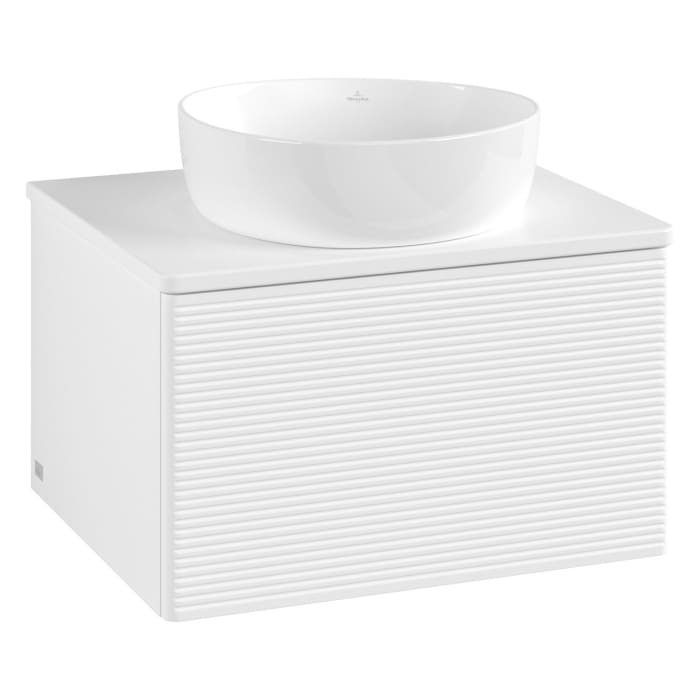 Villeroy & Boch Antao Waschbeckenunterschrank, 60 x 36 cm, 1 Auszug, Front mit Struktur, mit Hahnloch