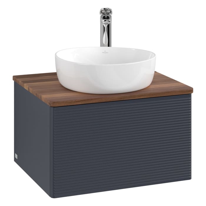 Villeroy & Boch Antao Waschbeckenunterschrank, 60 x 36 cm, 1 Auszug, Front mit Struktur, mit Hahnloch