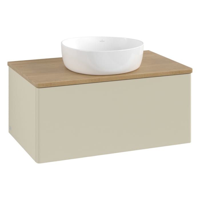 Villeroy & Boch Antao Waschbeckenunterschrank, 80 x 36 cm, 1 Auszug, Front ohne Struktur, ohne Hahnloch