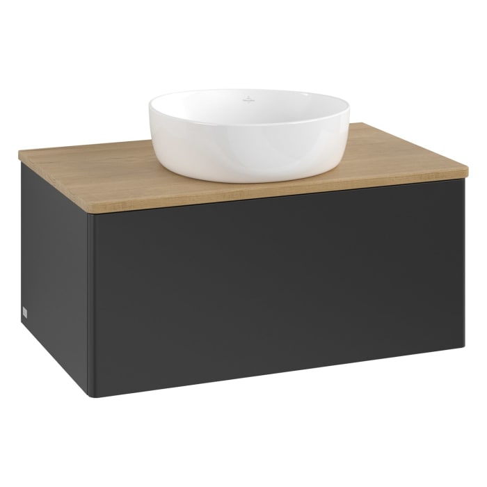 Villeroy & Boch Antao Waschbeckenunterschrank, 80 x 36 cm, 1 Auszug, Front ohne Struktur, ohne Hahnloch