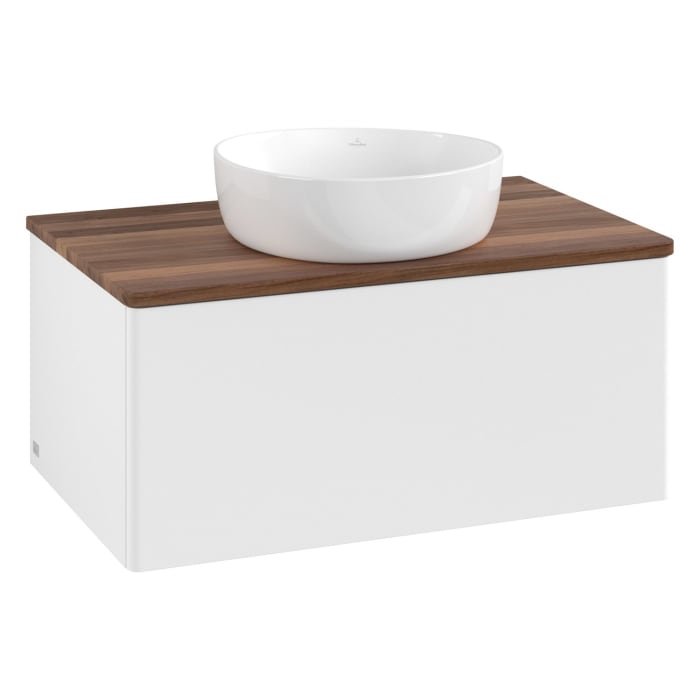 Villeroy & Boch Antao Waschbeckenunterschrank, 80 x 36 cm, 1 Auszug, Front ohne Struktur, ohne Hahnloch