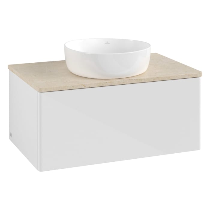 Villeroy & Boch Antao Waschbeckenunterschrank, 80 x 36 cm, 1 Auszug, Front ohne Struktur, ohne Hahnloch