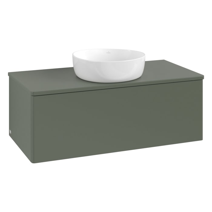 Villeroy & Boch Antao Waschbeckenunterschrank, 100 x 36 cm, 1 Auszug, Front ohne Struktur, ohne Hahnloch