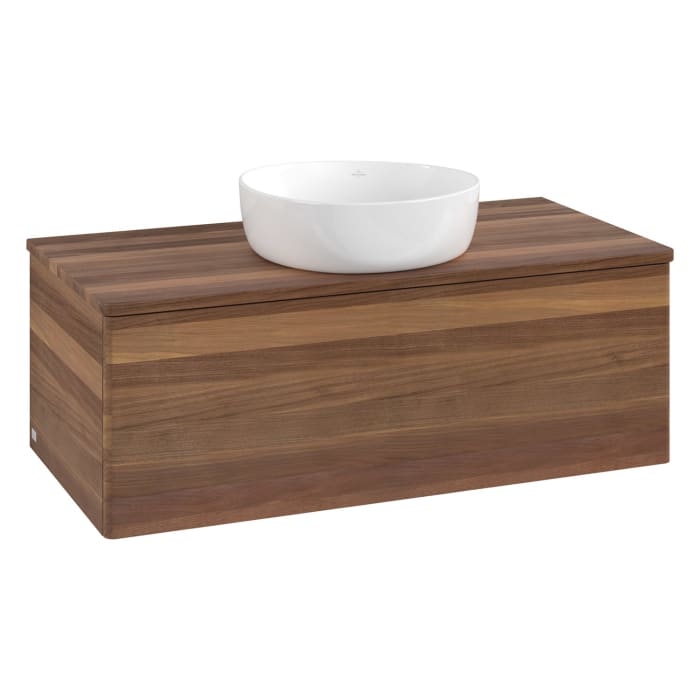 Villeroy & Boch Antao Waschbeckenunterschrank, 100 x 36 cm, 1 Auszug, Front ohne Struktur, ohne Hahnloch