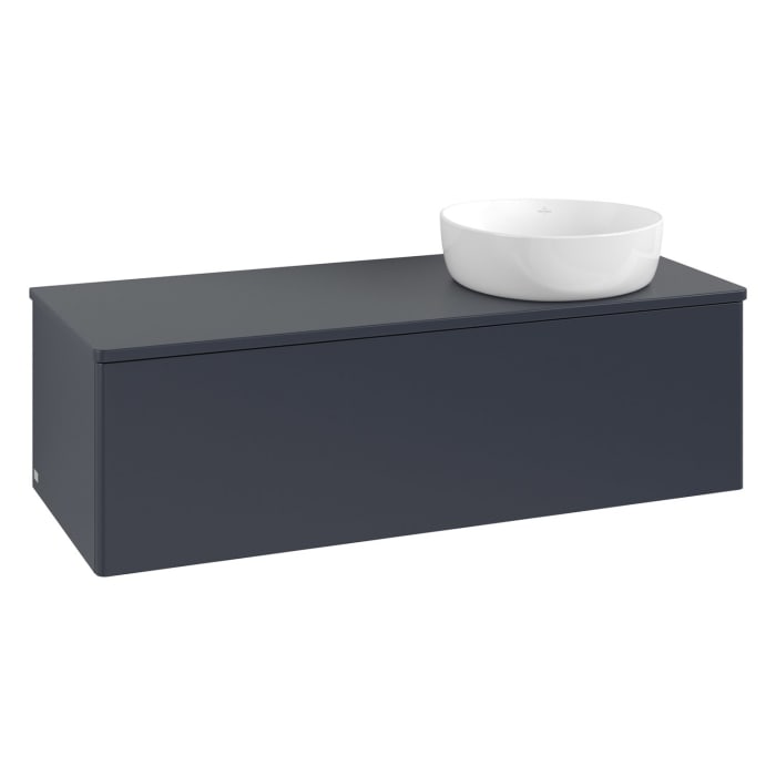 Villeroy & Boch Antao Waschbeckenunterschrank, 120 x 36 cm, 1 Auszug, Front ohne Struktur, ohne Hahnloch, für Waschtisch rechts