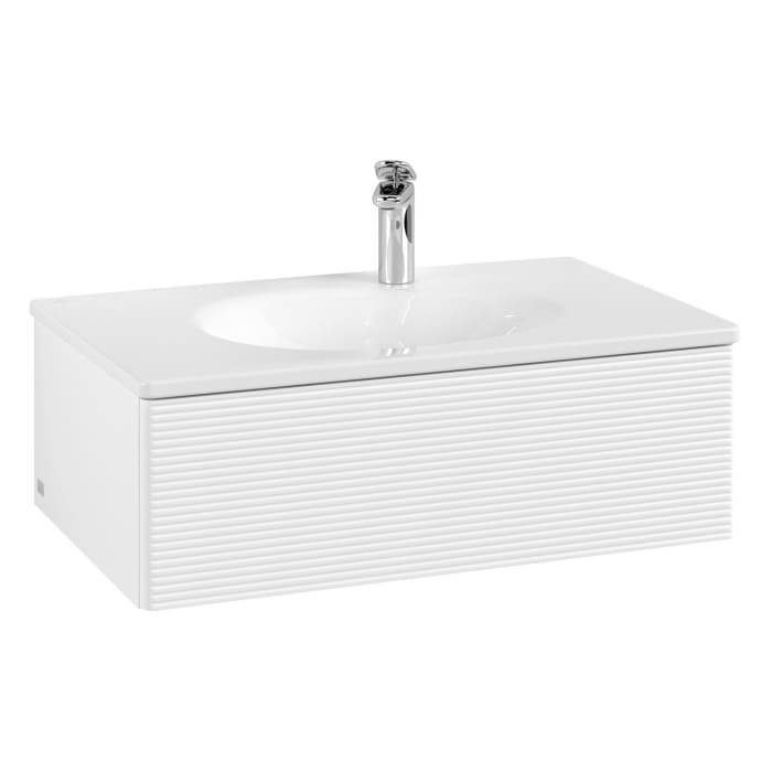 Villeroy & Boch Antao Waschbeckenunterschrank, 78,8 x 25,6 cm, 1 Auszug, Front mit Struktur
