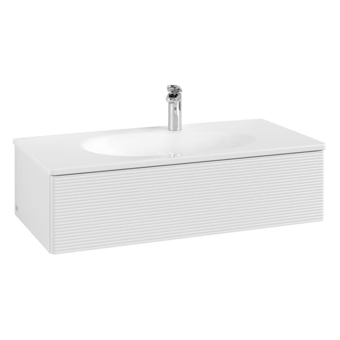 Villeroy & Boch Antao Waschbeckenunterschrank, 98,8 x 25,6 cm, 1 Auszug, Front mit Struktur