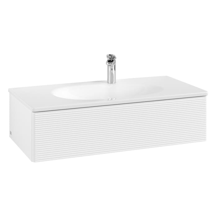 Villeroy & Boch Antao Waschbeckenunterschrank, 98,8 x 25,6 cm, 1 Auszug, Front mit Struktur