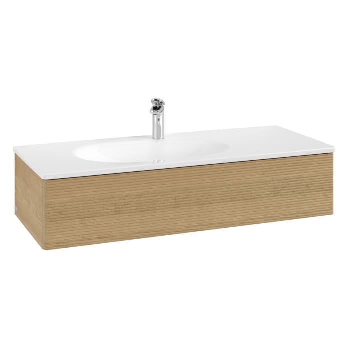 Villeroy & Boch Antao Waschbeckenunterschrank, 118,8 x 25,6 cm, 1 Auszug, Front mit Struktur