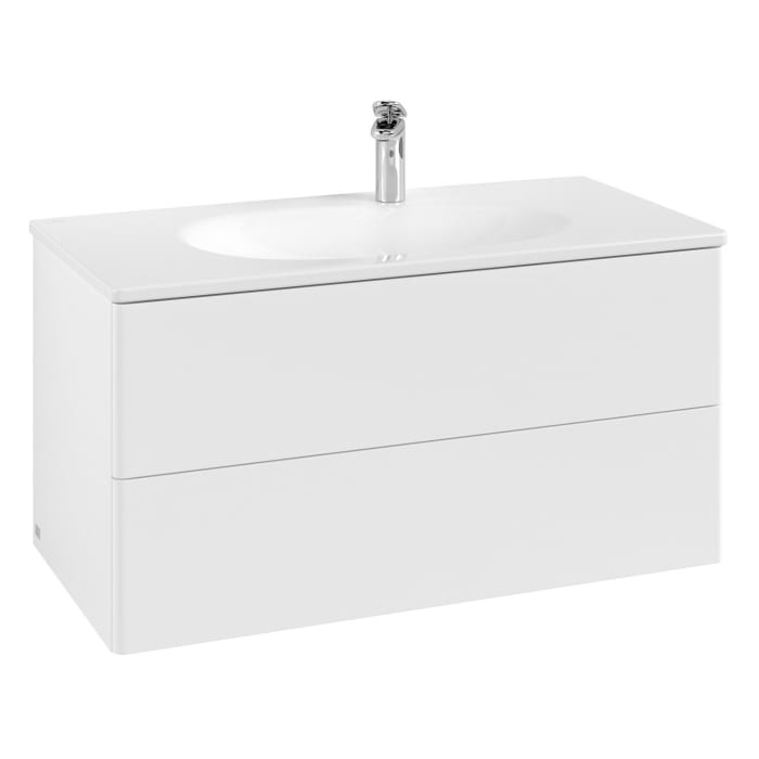 Villeroy & Boch Antao Waschbeckenunterschrank, 98,8 x 50,4 cm, 2 Auszüge, Fronten ohne Struktur