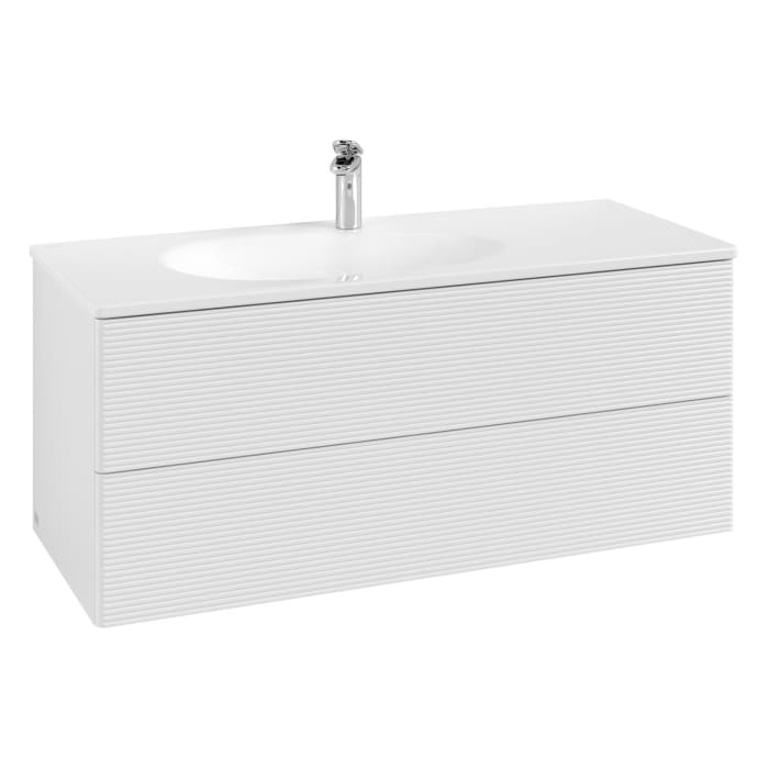 Villeroy & Boch Antao Waschbeckenunterschrank, 118,8 x 50,4 cm, 2 Auszüge, Fronten mit Struktur