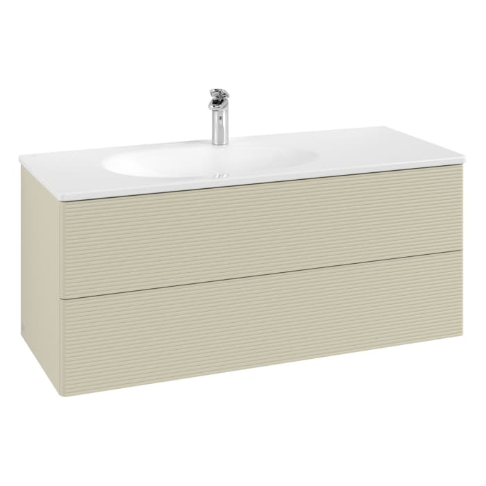 Villeroy & Boch Antao Waschbeckenunterschrank, 118,8 x 50,4 cm, 2 Auszüge, Fronten mit Struktur