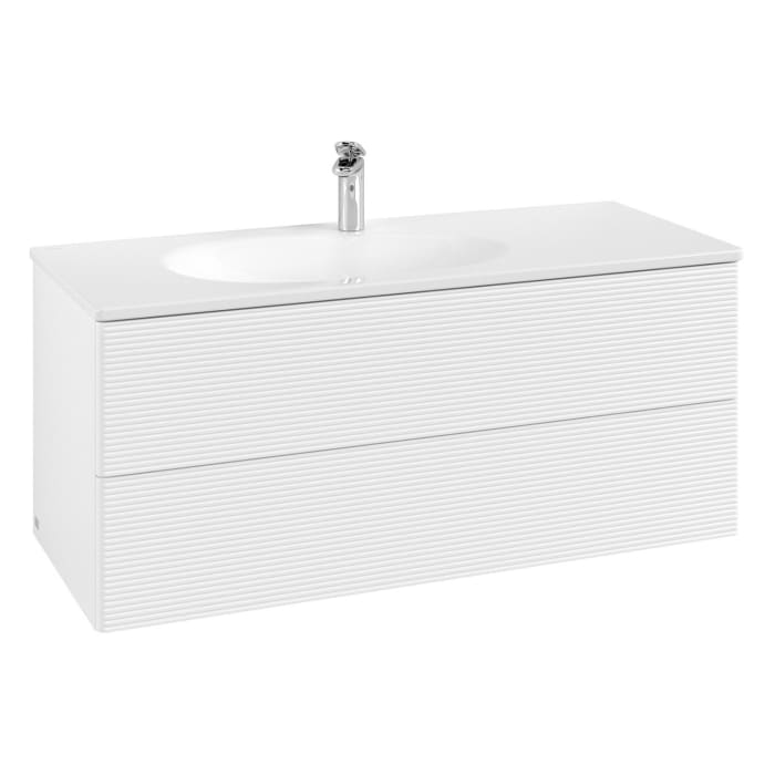 Villeroy & Boch Antao Waschbeckenunterschrank, 118,8 x 50,4 cm, 2 Auszüge, Fronten mit Struktur