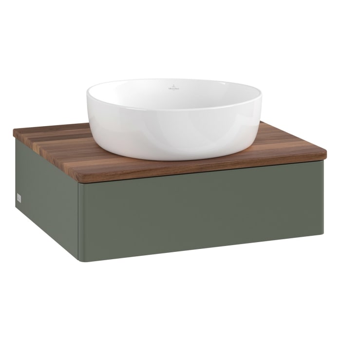 Villeroy & Boch Antao Waschbeckenunterschrank, 60 x 19 cm, 1 Auszug, Front ohne Struktur, ohne Hahnloch