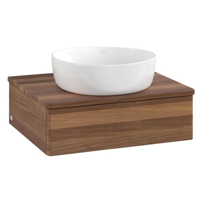 Villeroy & Boch Antao Waschbeckenunterschrank, 60 x 19 cm, 1 Auszug, Front ohne Struktur, ohne Hahnloch