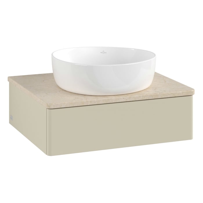 Villeroy & Boch Antao Waschbeckenunterschrank, 60 x 19 cm, 1 Auszug, Front ohne Struktur, ohne Hahnloch