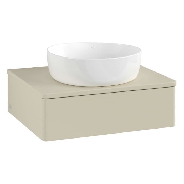 Villeroy & Boch Antao Waschbeckenunterschrank, 60 x 19 cm, 1 Auszug, Front ohne Struktur, mit Hahnloch