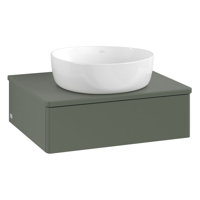 Villeroy & Boch Antao Waschbeckenunterschrank, 60 x 19 cm, 1 Auszug, Front ohne Struktur, mit Hahnloch