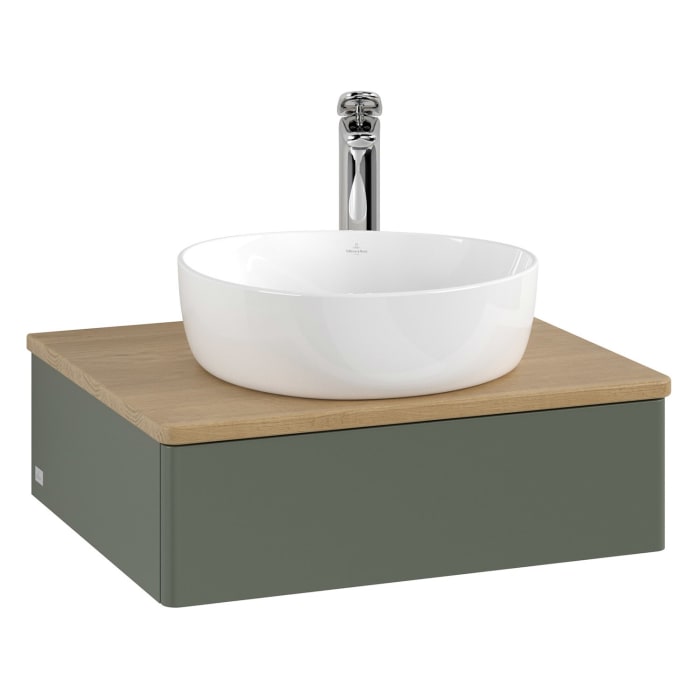 Villeroy & Boch Antao Waschbeckenunterschrank, 60 x 19 cm, 1 Auszug, Front ohne Struktur, mit Hahnloch