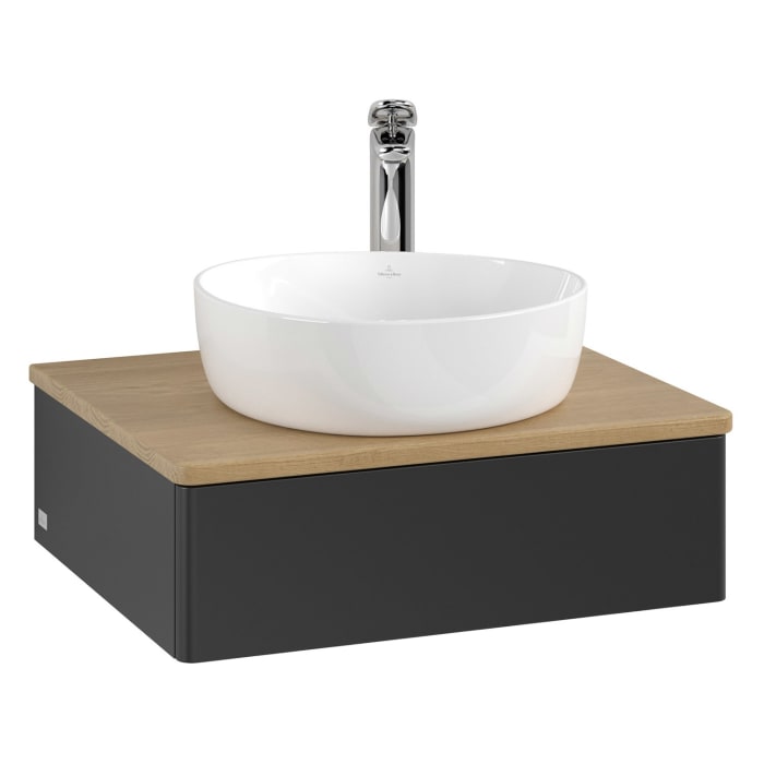 Villeroy & Boch Antao Waschbeckenunterschrank, 60 x 19 cm, 1 Auszug, Front ohne Struktur, mit Hahnloch