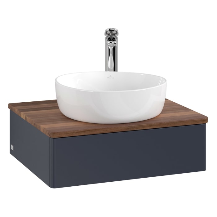 Villeroy & Boch Antao Waschbeckenunterschrank, 60 x 19 cm, 1 Auszug, Front ohne Struktur, mit Hahnloch