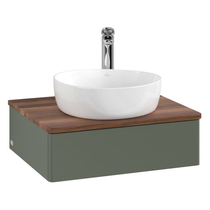 Villeroy & Boch Antao Waschbeckenunterschrank, 60 x 19 cm, 1 Auszug, Front ohne Struktur, mit Hahnloch