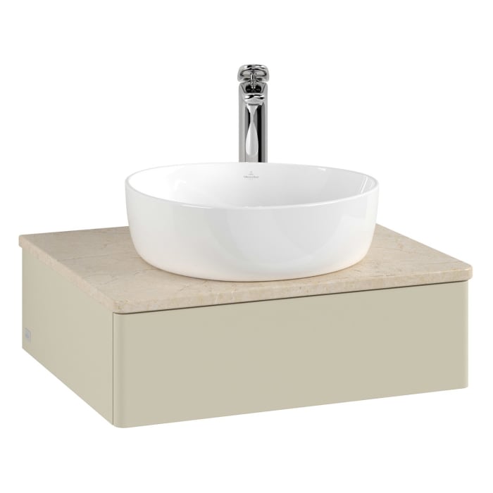 Villeroy & Boch Antao Waschbeckenunterschrank, 60 x 19 cm, 1 Auszug, Front ohne Struktur, mit Hahnloch