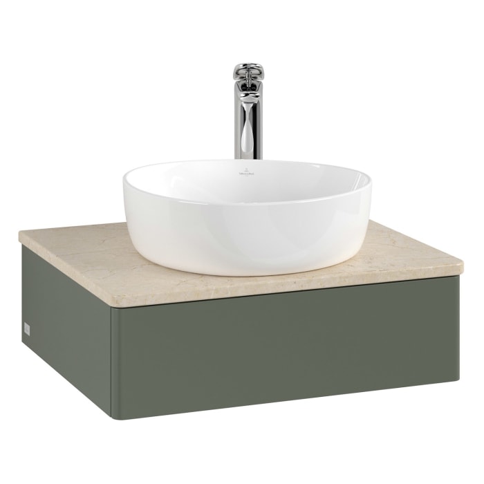 Villeroy & Boch Antao Waschbeckenunterschrank, 60 x 19 cm, 1 Auszug, Front ohne Struktur, mit Hahnloch