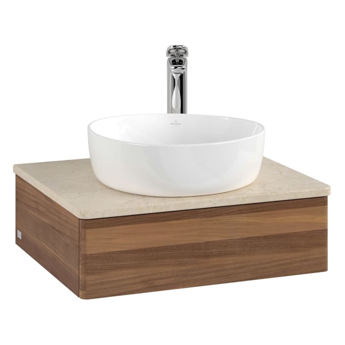 Villeroy & Boch Antao Waschbeckenunterschrank, 60 x 19 cm, 1 Auszug, Front ohne Struktur, mit Hahnloch