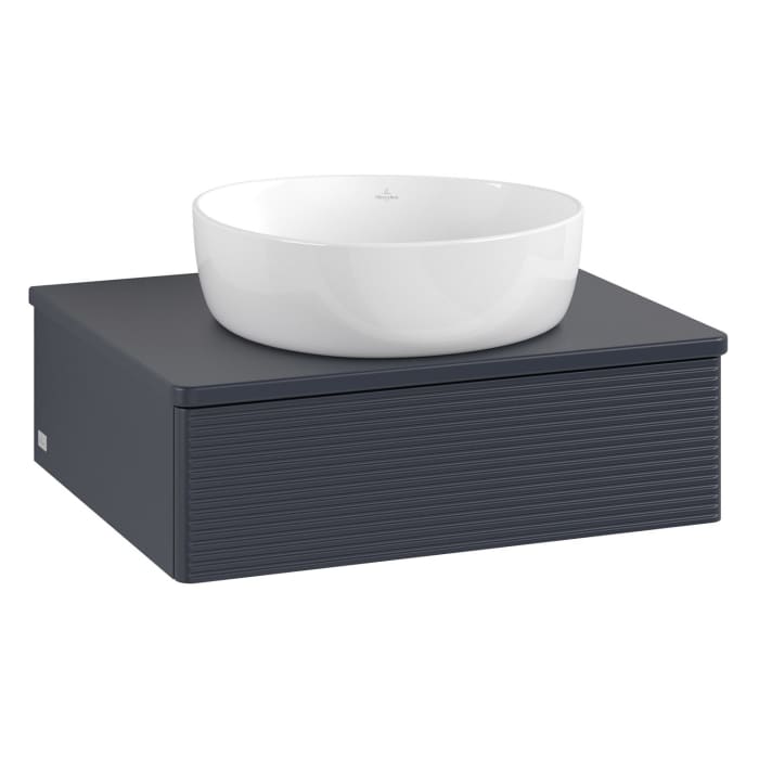 Villeroy & Boch Antao Waschbeckenunterschrank, 60 x 19 cm, 1 Auszug, Front mit Struktur, ohne Hahnloch